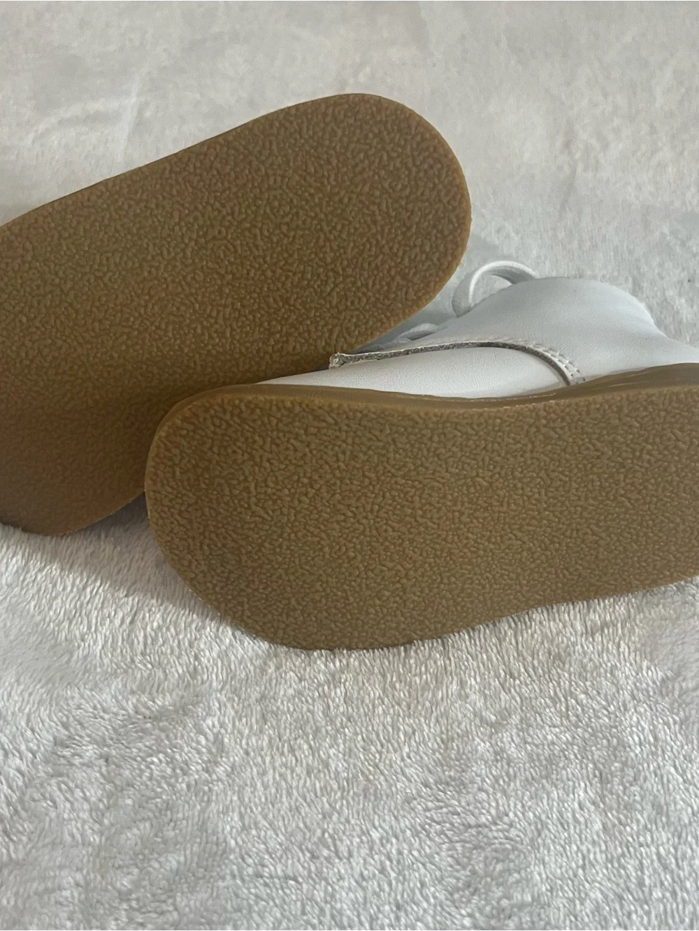 Trimfoot Co. Toddler White Leather Lace Up Walking Shoes Sz 4